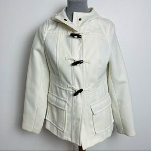 Old Navy Cream Pea Coat Toggle Hooded